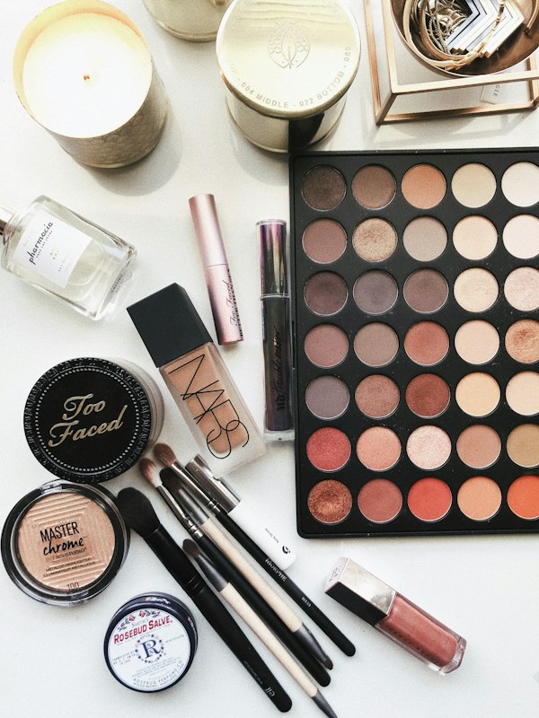 Cosmetics flatlay