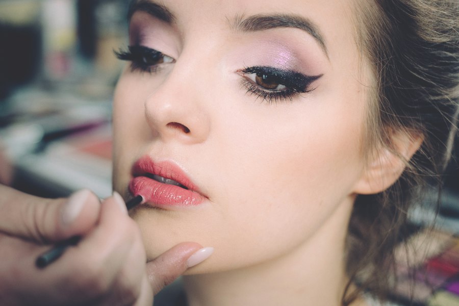 Beauty influencer makeup closeup